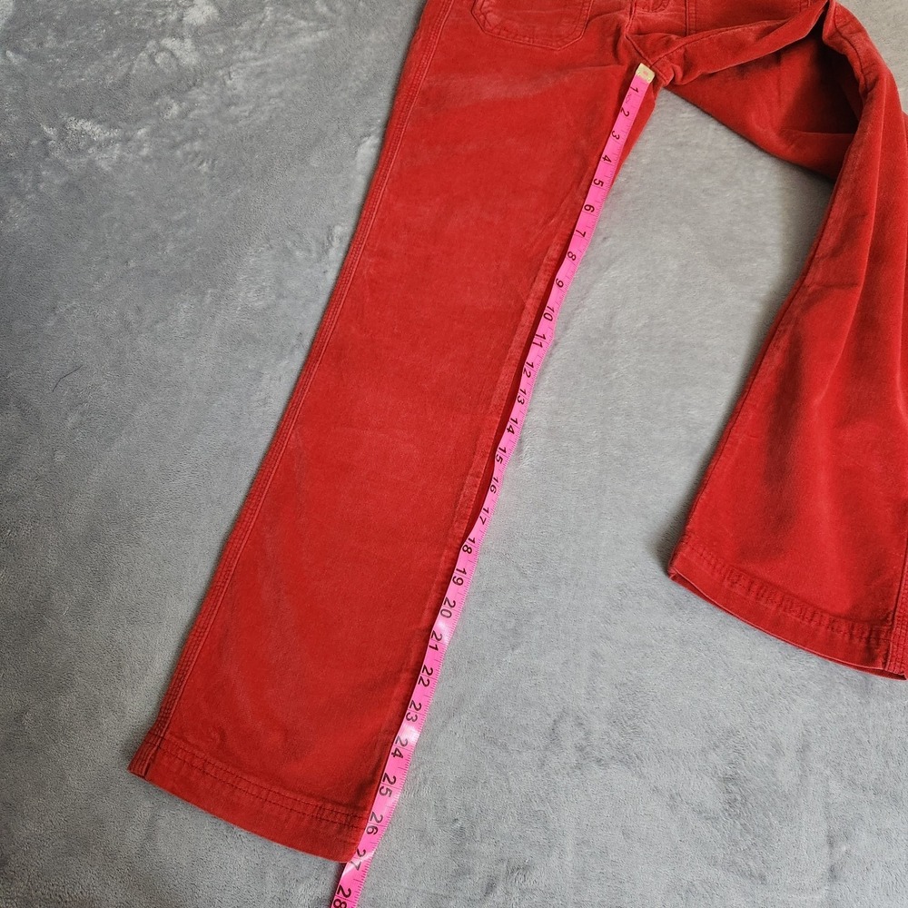 New Free People Red Pants Women's Size 0 Patch Pocket Cotton Blend Bootcut Flare - Picture 3 of 10